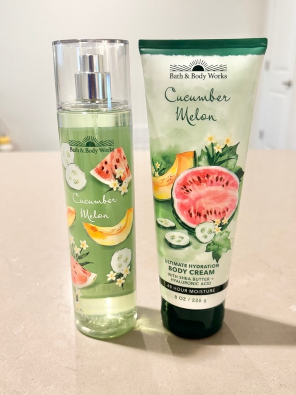 Bath and Body Works Cucumber Melon Rare 2 Piece Gift Set